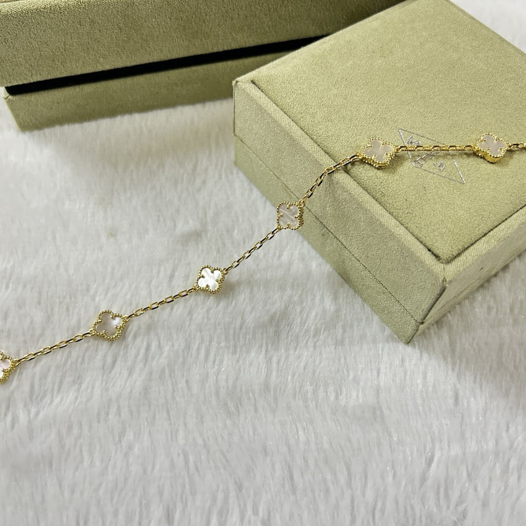 [Avelora Jewelry ]CLOVER 6 MOTIF WHITE MOP BRACELET