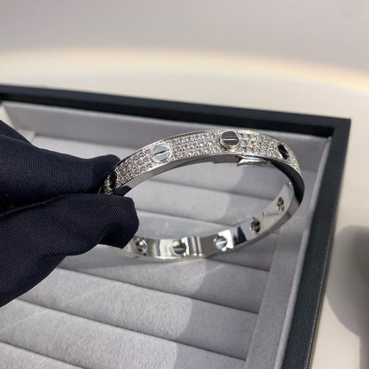 [Avelora]CLASSIC 6.1MM LOVE BANGLE - DIAMOND PAVÉ & BLACK CERAMIC