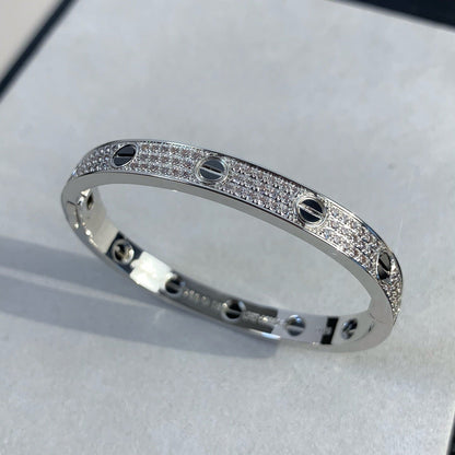 [Avelora]CLASSIC 6.1MM LOVE BANGLE - DIAMOND PAVÉ & BLACK CERAMIC