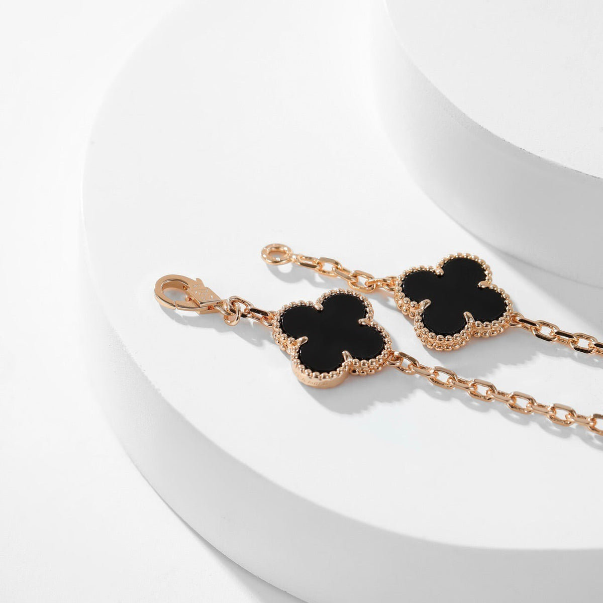 [Avelora Jewelry ]CLOVER 10 MOTIFS ONYX NECKLACE