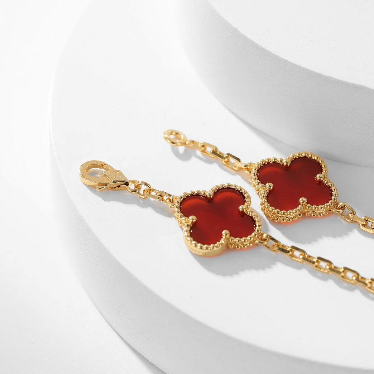 [Avelora Jewelry ]CLOVER 10 MOTIFS CARNELIAN NECKLACE