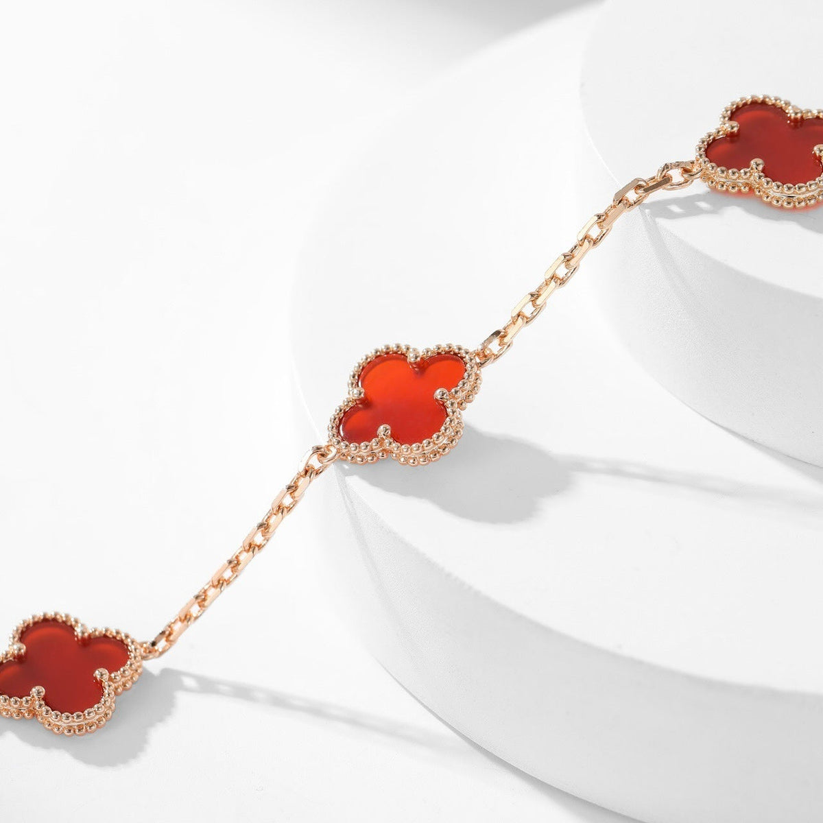 [Avelora Jewelry ]CLOVER 10 MOTIFS CARNELIAN NECKLACE
