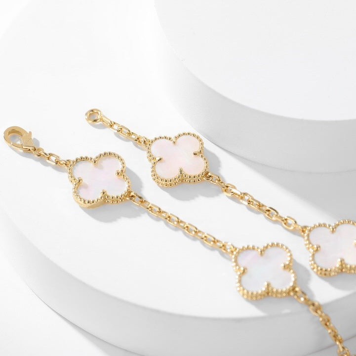 [Avelora Jewelry ]CLOVER 10 MOTIFS WHITE MOTHER OF PEARL NECKLACE