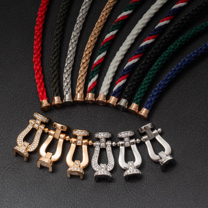 [Avelora]FORCE LARGE HORSESHOE HALF DIAMOND BRACELET - ROSE GOLD
