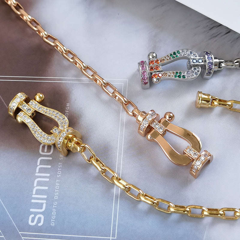 [Avelora Jewelry ]FORCE LARGE HORSESHOE CLASP  METAL BRACELET