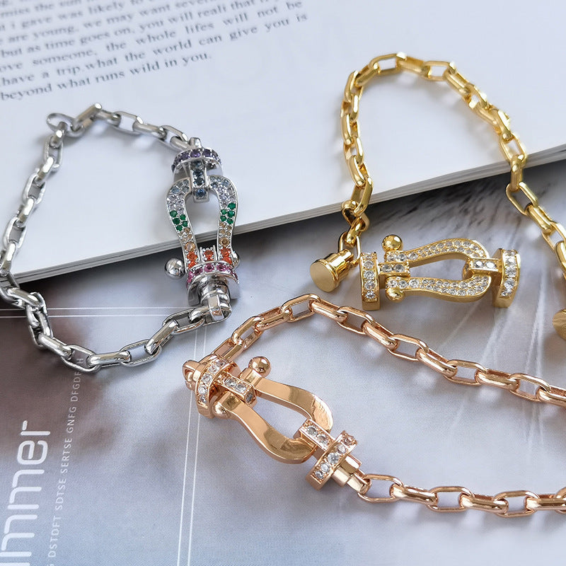 [Avelora Jewelry ]FORCE LARGE HORSESHOE CLASP  METAL BRACELET