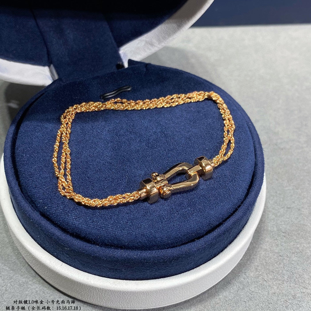 [Avelora Jewelry ]FORCE SMALL HORSESHOE  DIAMOND CHAIN ROPE BRACELET
