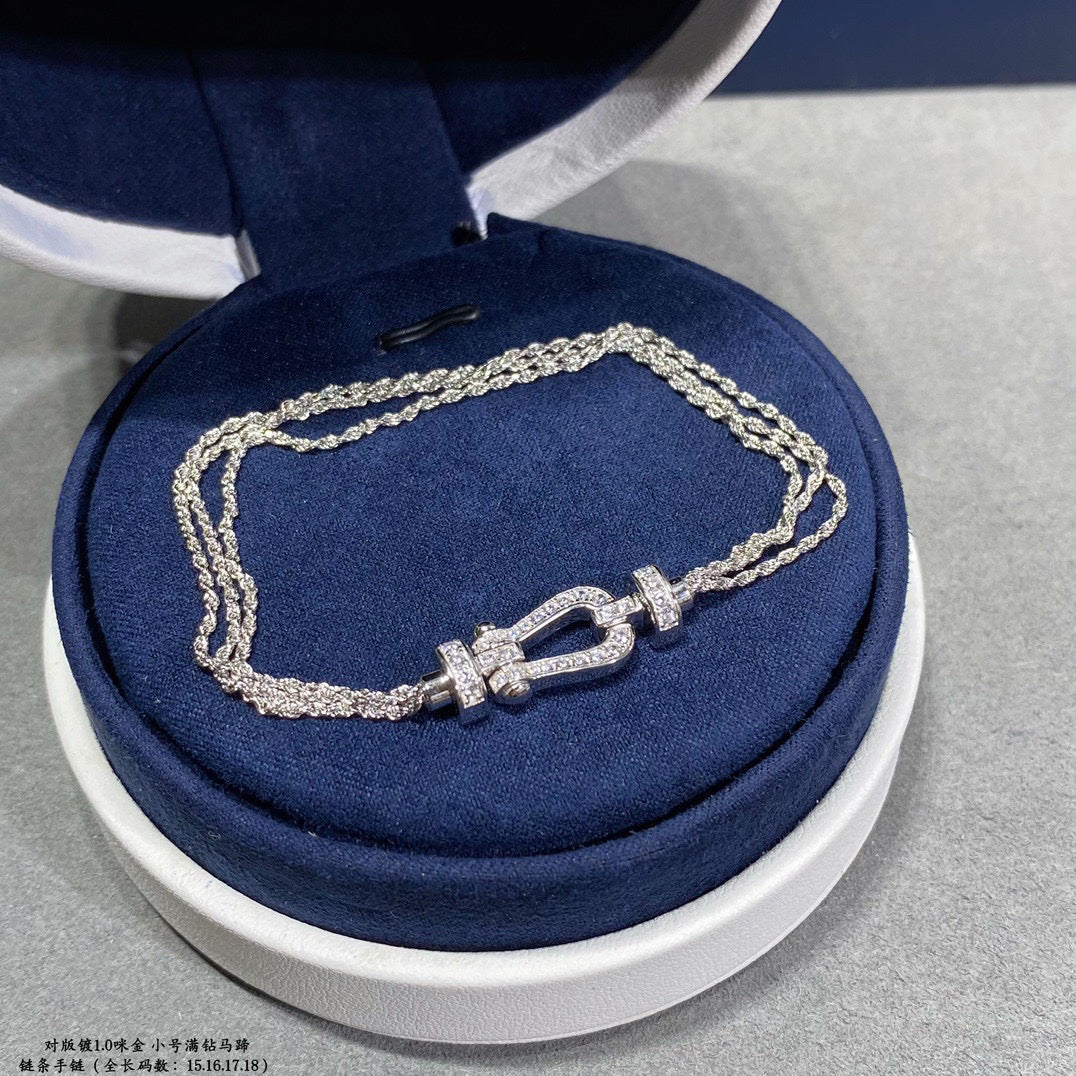 [Avelora Jewelry ]FORCE SMALL HORSESHOE  DIAMOND CHAIN ROPE BRACELET