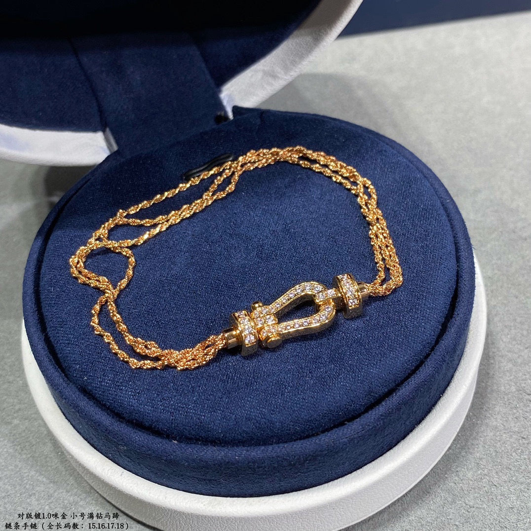 [Avelora Jewelry ]FORCE SMALL HORSESHOE  DIAMOND CHAIN ROPE BRACELET