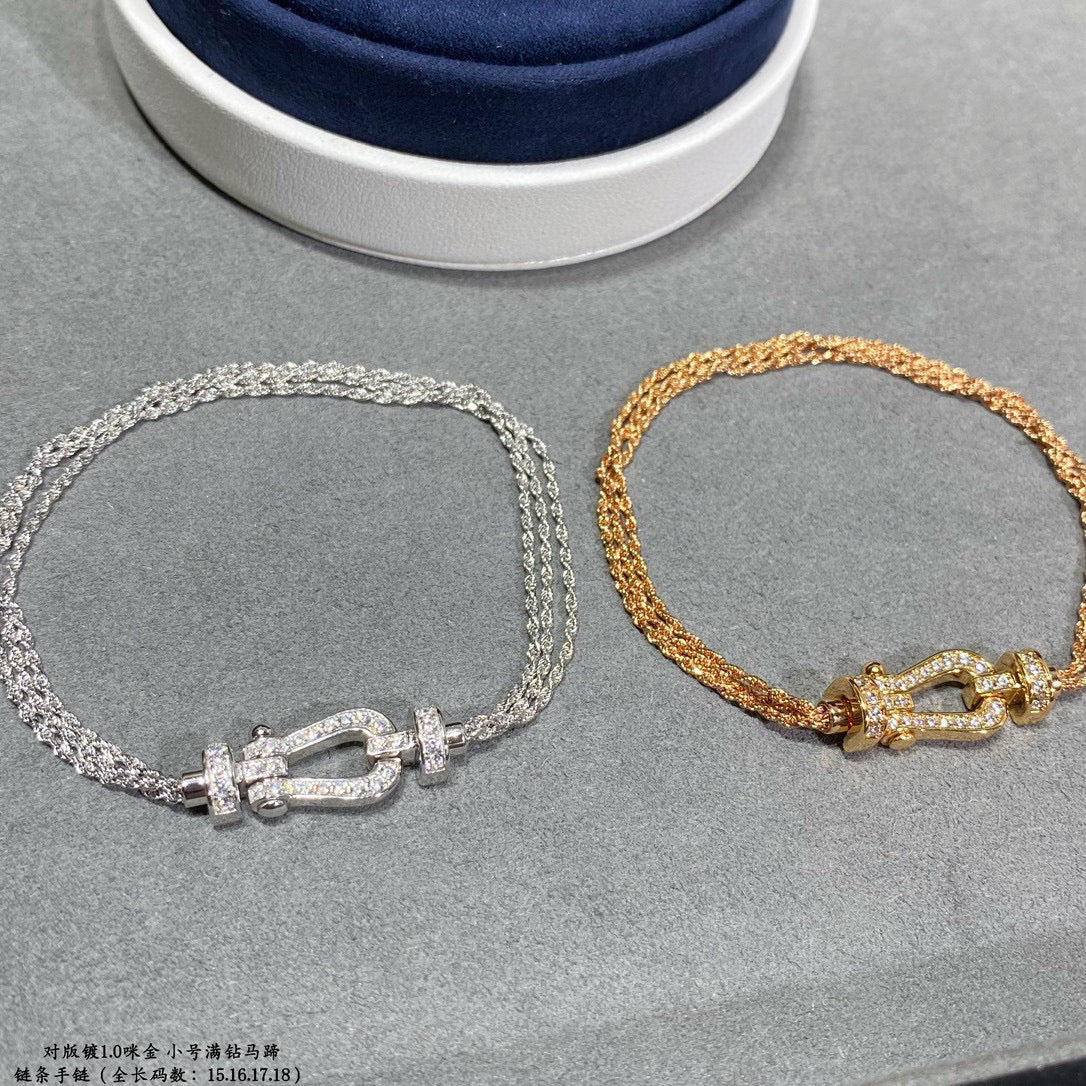 [Avelora Jewelry ]FORCE SMALL HORSESHOE  DIAMOND CHAIN ROPE BRACELET