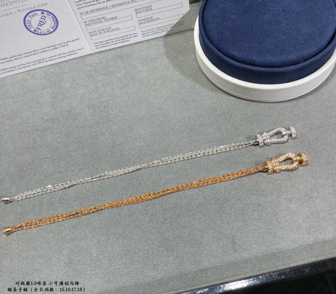 [Avelora Jewelry ]FORCE SMALL HORSESHOE  DIAMOND CHAIN ROPE BRACELET