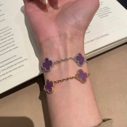 [Avelora]LUCKY CLOVER 5-MOTIF BRACELET - VIOLET COLLECTION