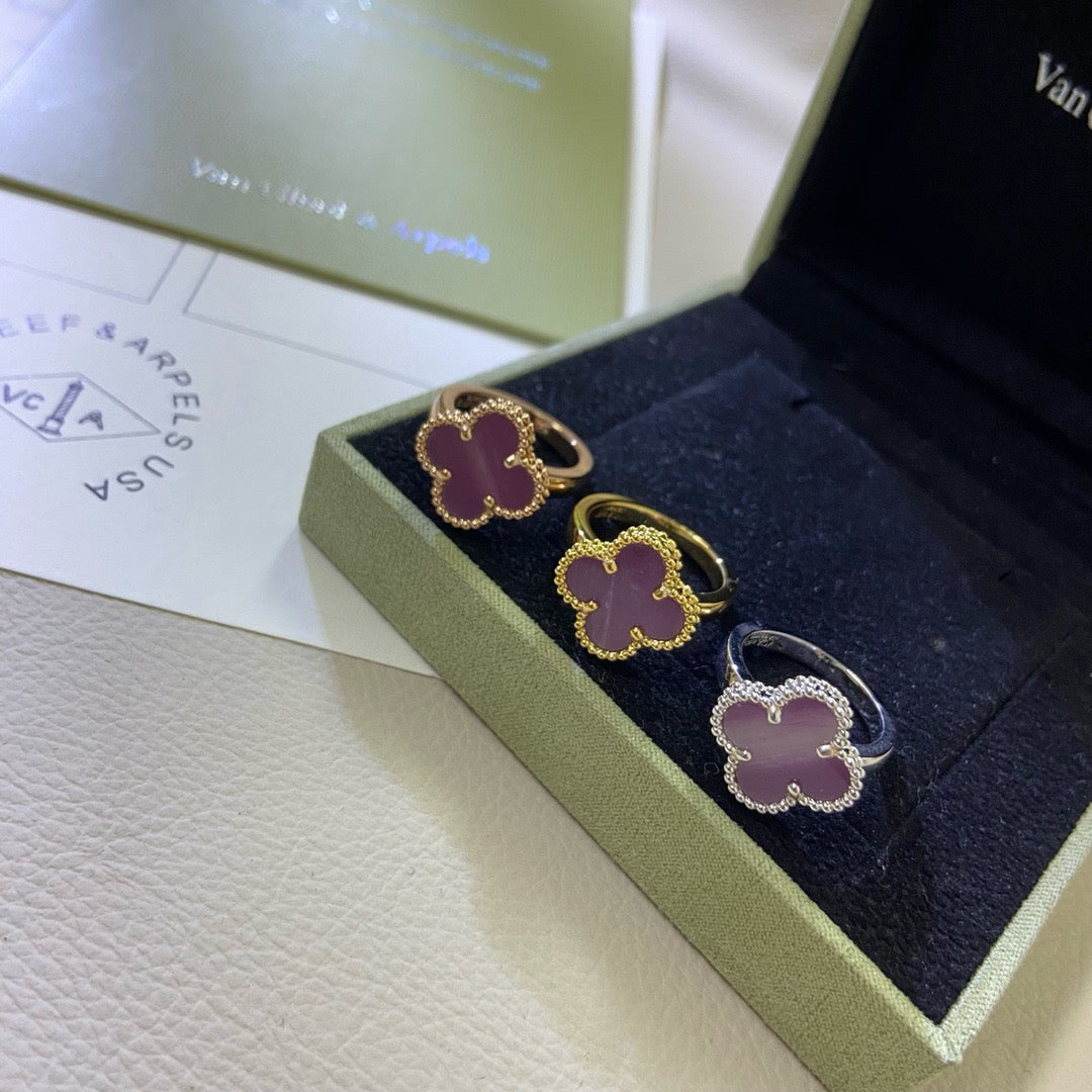 [Avelora Jewelry ]CLOVER  PURPLE VIOLET RING