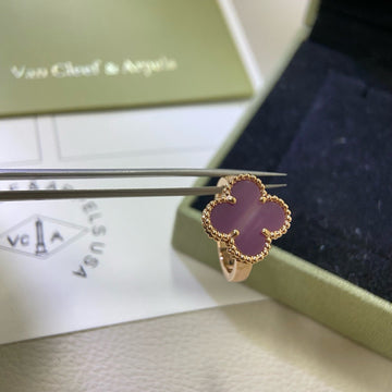 [Avelora Jewelry ]CLOVER  PURPLE VIOLET RING