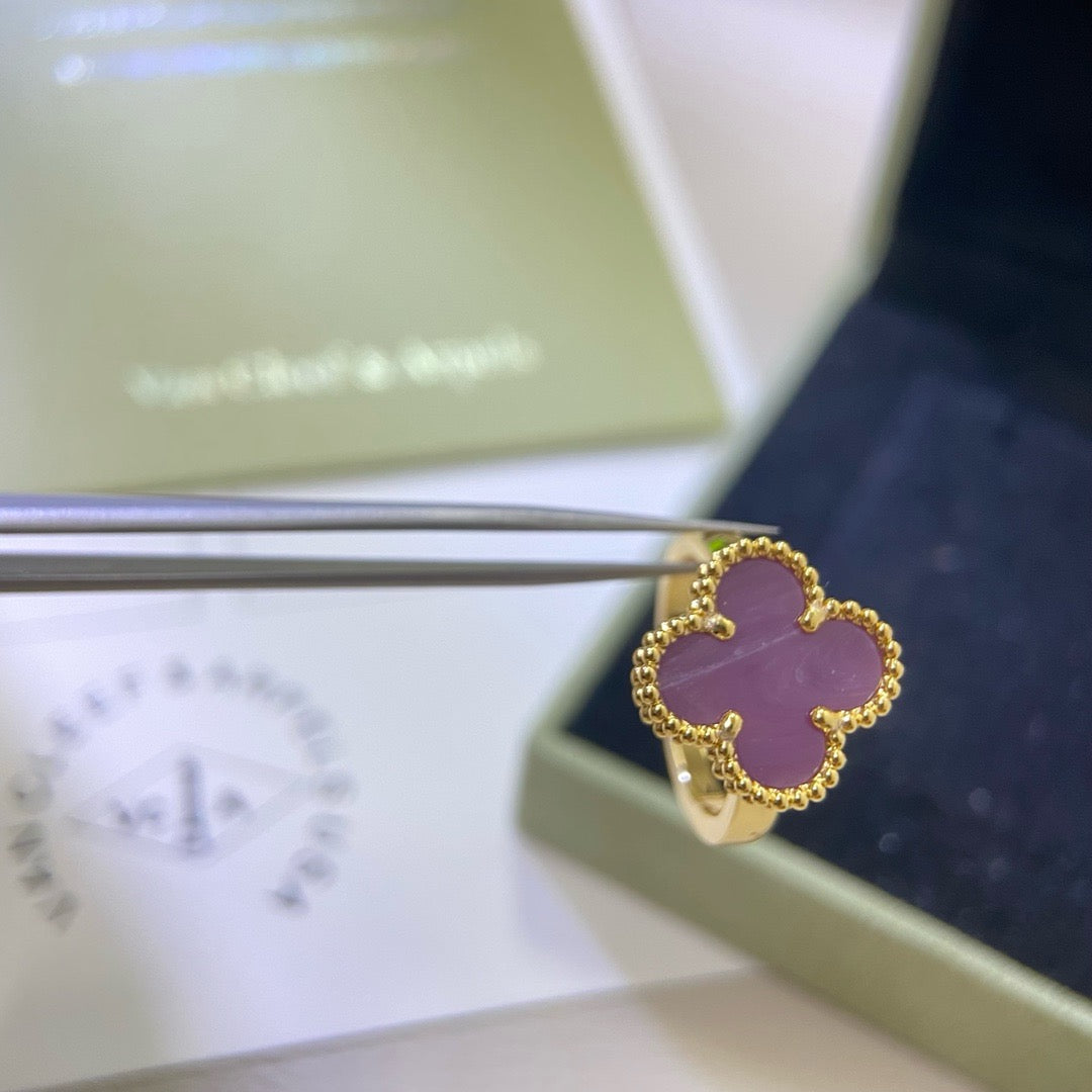 [Avelora Jewelry ]CLOVER  PURPLE VIOLET RING