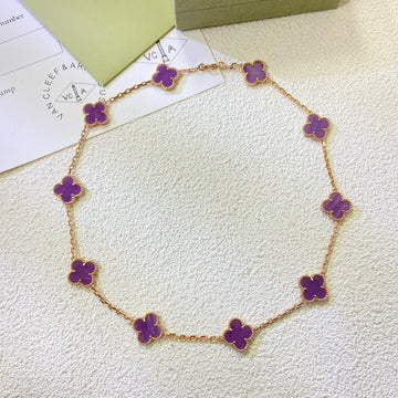 [Avelora Jewelry ]CLOVER 10 MOTIFS  PURPLE VIOLET  NECKLACE