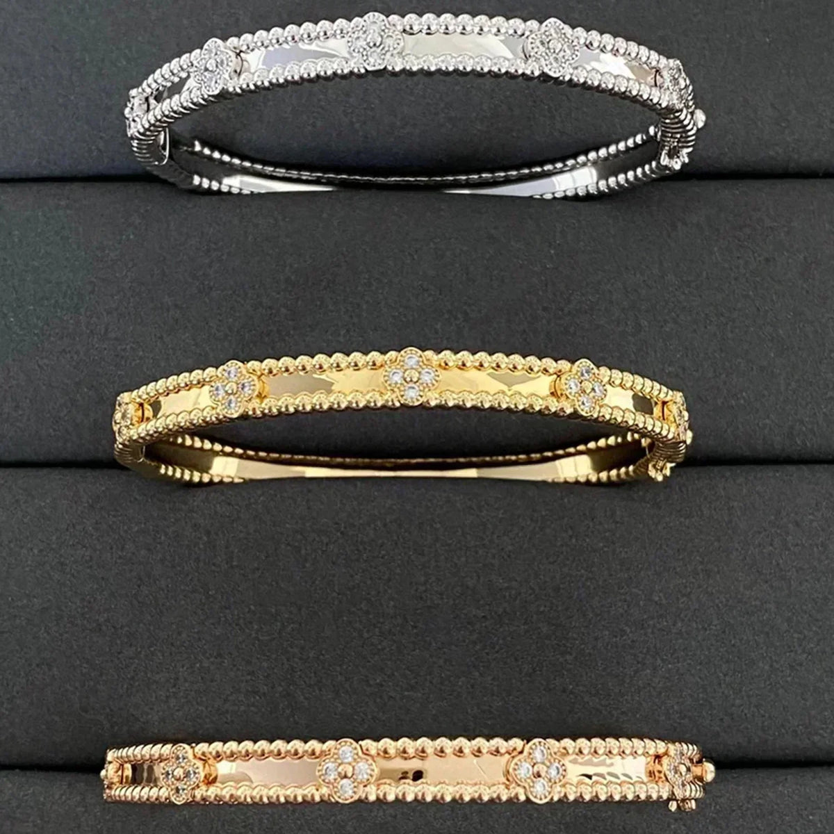 [Avelora Jewelry ]CLOVER BRACELET 4MM DIAMONDS