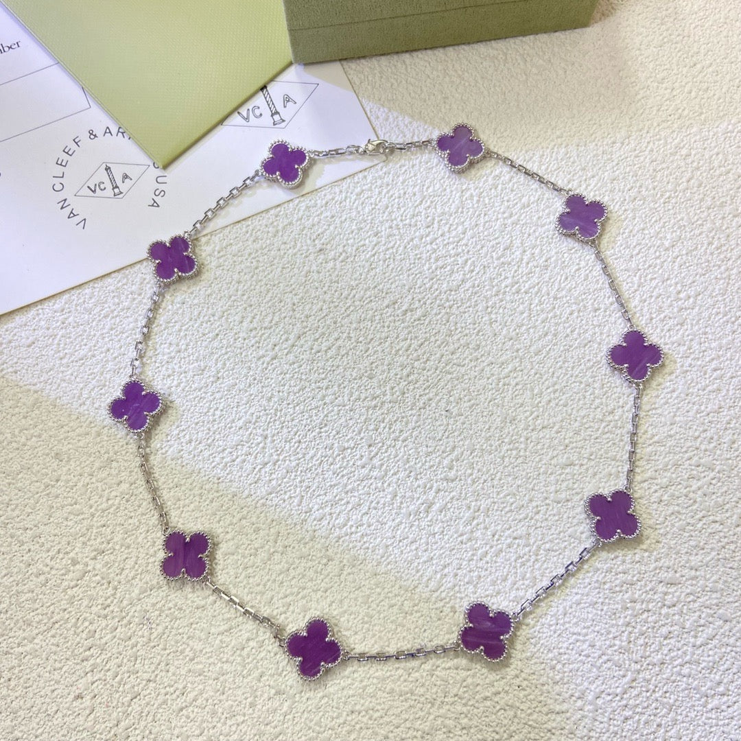 [Avelora Jewelry ]CLOVER 10 MOTIFS  PURPLE VIOLET  NECKLACE