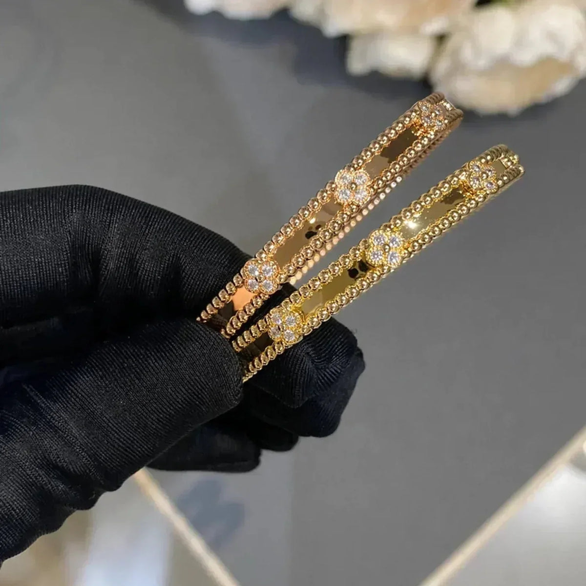 [Avelora Jewelry ]CLOVER BRACELET 4MM DIAMONDS
