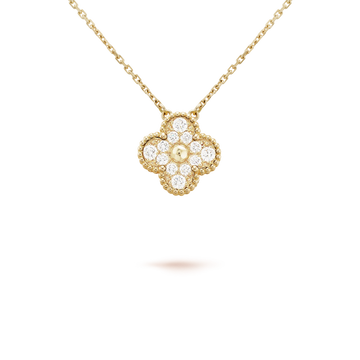 [Avelora Jewelry ]CLOVER 15MM DIAMOND SINGLE FLOWER NECKLACE