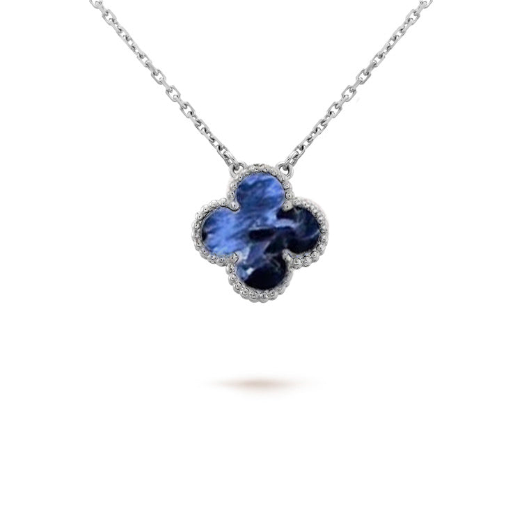 [Avelora Jewelry ]CLOVER 15MM PIETERSITE NECKLACE SILVER