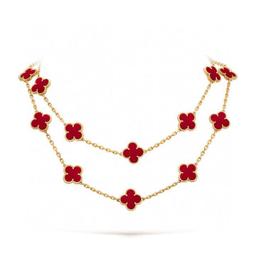 [Avelora Jewelry ]CLOVER 20 MOTIFS CARNELIAN NECKLACE