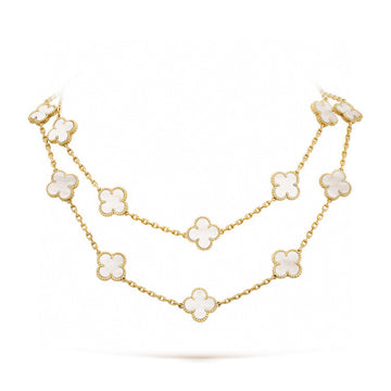 [Avelora Jewelry ]CLOVER 20 MOTIFS WHITE MOP NECKLACE