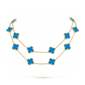 [Avelora Jewelry ]CLOVER 20 MOTIFS BLUE AGATE GOLD