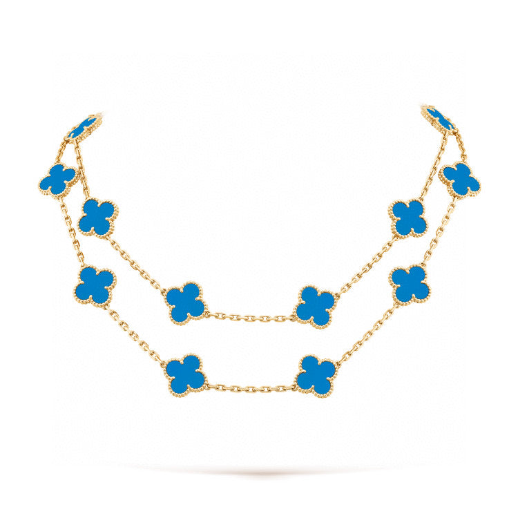 [Avelora Jewelry ]CLOVER 20 MOTIFS BLUE AGATE GOLD
