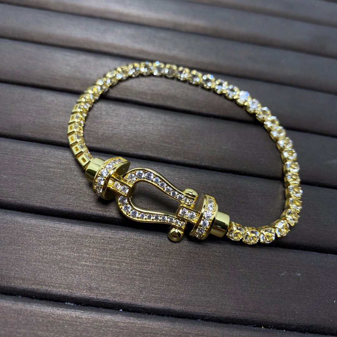 [Avelora Jewelry ]FORCE  LARGE HORSESHOE FULL DIAMOND TENNIS BRACELET