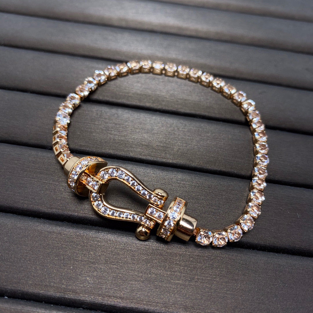 [Avelora Jewelry ]FORCE  LARGE HORSESHOE FULL DIAMOND TENNIS BRACELET