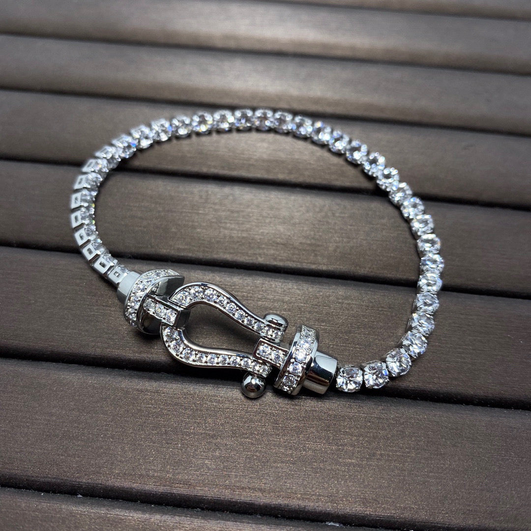 [Avelora Jewelry ]FORCE  LARGE HORSESHOE FULL DIAMOND TENNIS BRACELET