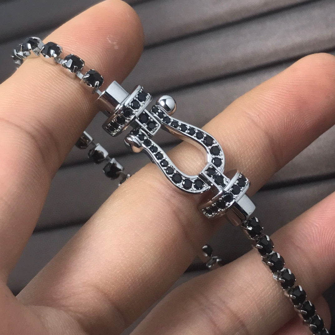 [Avelora Jewelry ]FORCE  LARGE HORSESHOE FULL DIAMOND TENNIS BRACELET