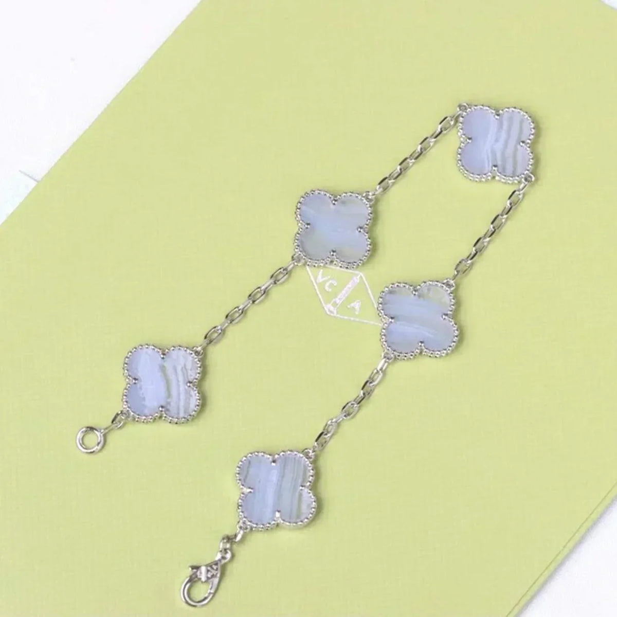 [Avelora Jewelry ] CLOVER 5 MOTIF PURPLE CHALCEDONY BRACELET COLLECTION