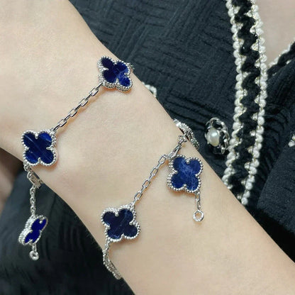 [Avelora]LUCKY CLOVER 5-MOTIF BRACELET - PIETERSITE COLLECTION