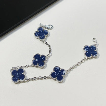 [Avelora]LUCKY CLOVER 5-MOTIF BRACELET - PIETERSITE COLLECTION