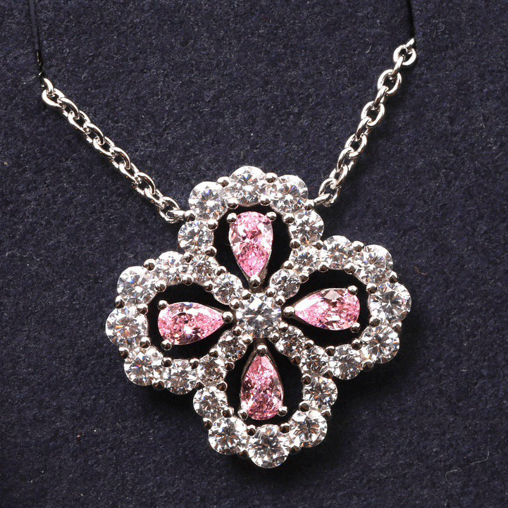[Avelora]LOOP NECKLACE FULL MOTIF DIAMOND 16MM MULTIPLE COLORS