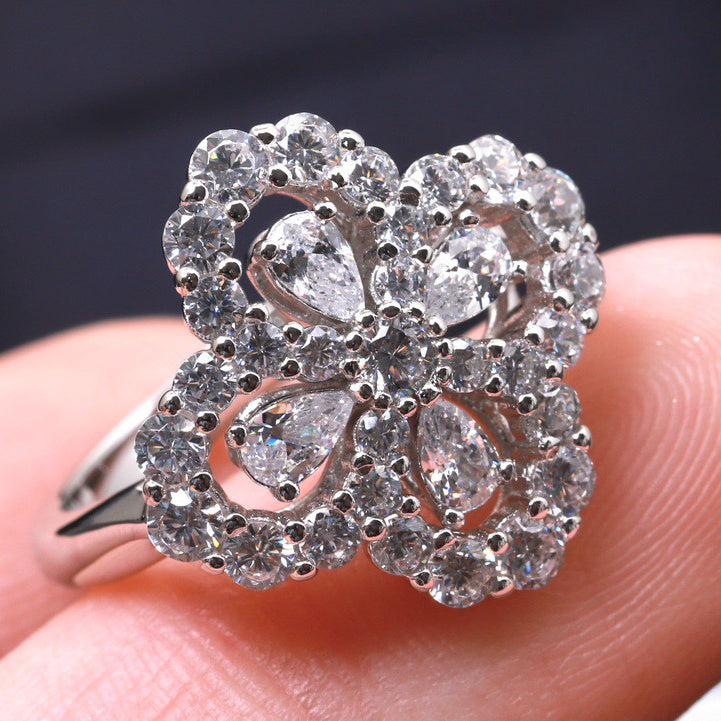 [Avelora]LOOP RING FULL MOTIF DIAMOND 16MM SILVE