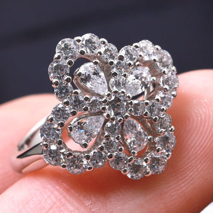 [Avelora]LOOP RING FULL MOTIF DIAMOND 16MM SILVE