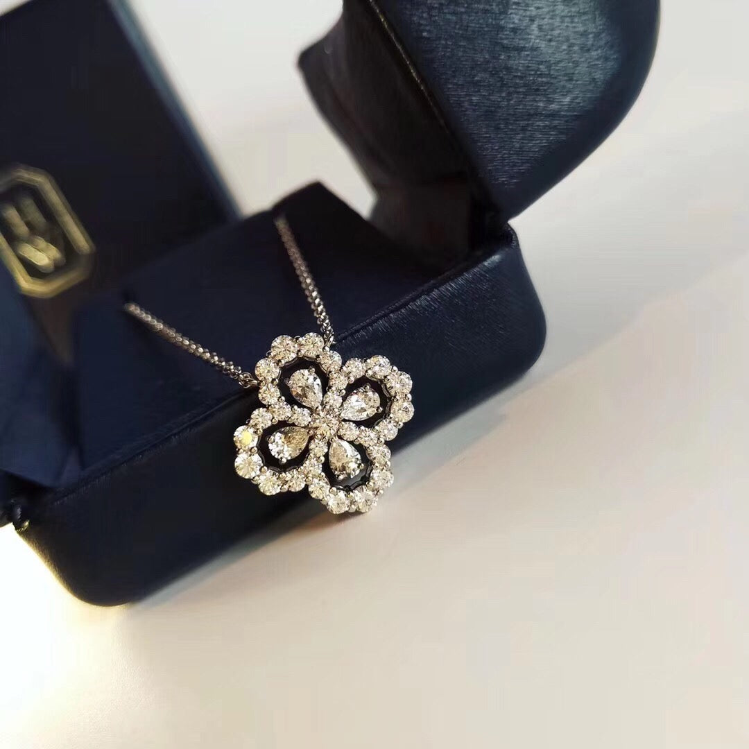 [Avelora]LOOP NECKLACE FULL MOTIF DIAMOND 16MM MULTIPLE COLORS