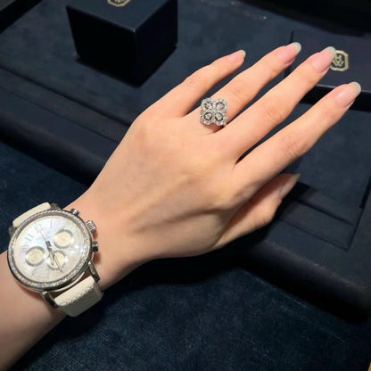 [Avelora]LOOP RING FULL MOTIF DIAMOND 16MM SILVE