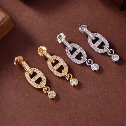 [Avelora]HM CHAINE DIAMOND EARRINGS