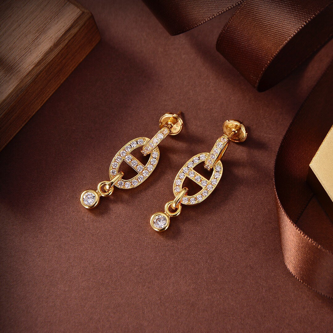 [Avelora Jewelry ]HM CHAINE DIAMOND EARRINGS