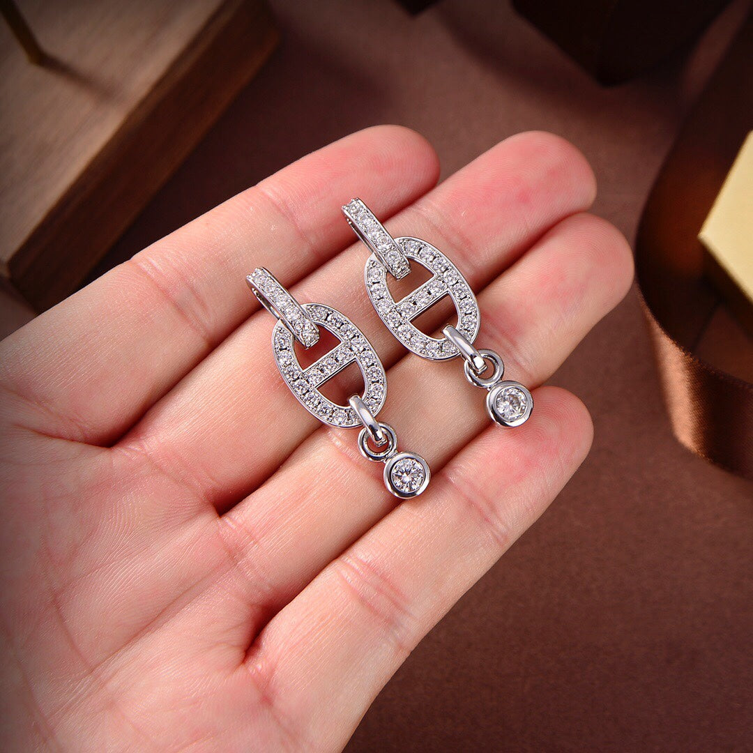 [Avelora Jewelry ]HM CHAINE DIAMOND EARRINGS