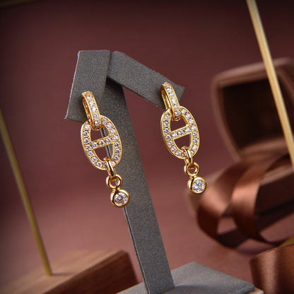 [Avelora]HM CHAINE DIAMOND EARRINGS