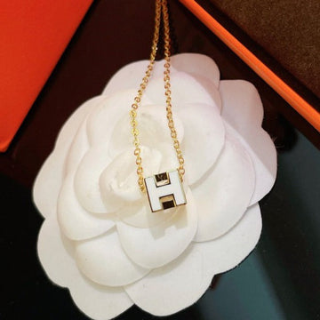 [Avelora Jewelry ]H WHITE SQUARE GOLD NECKLACE