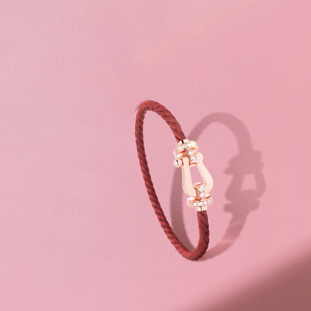 [Avelora Jewelry ]FORCE 10 HALF DIAMOND PINK GOLD RED CORDERI LARGE AND MEDIUM MODEL