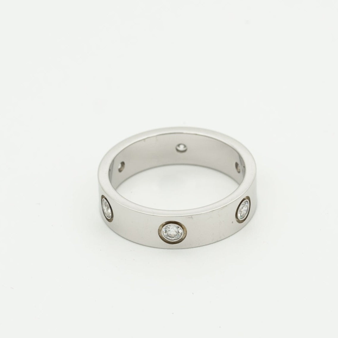 [Avelora Jewelry ]LOVE RING 5.5MM 6 DIAMONDS SILVER