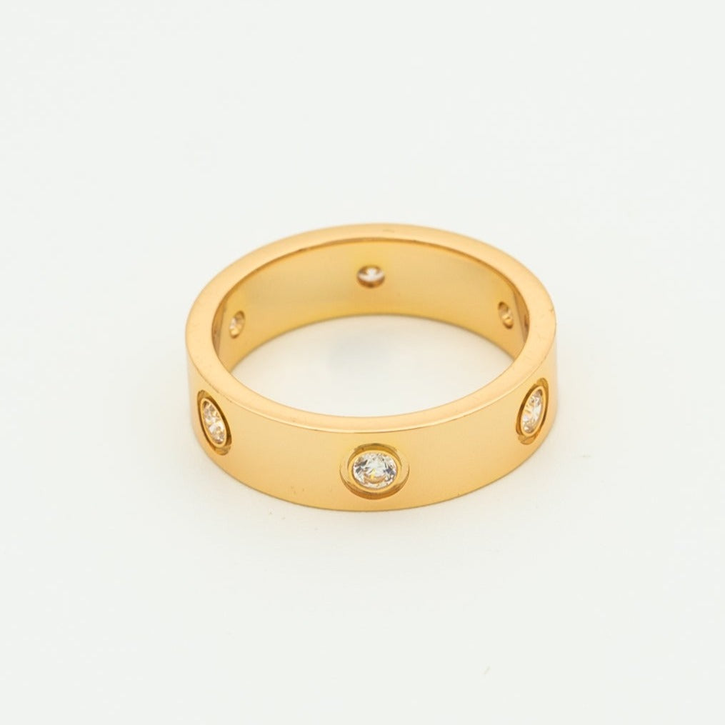 [Avelora Jewelry ]LOVE RING 5.5MM 6 DIAMONDS PINK GOLD