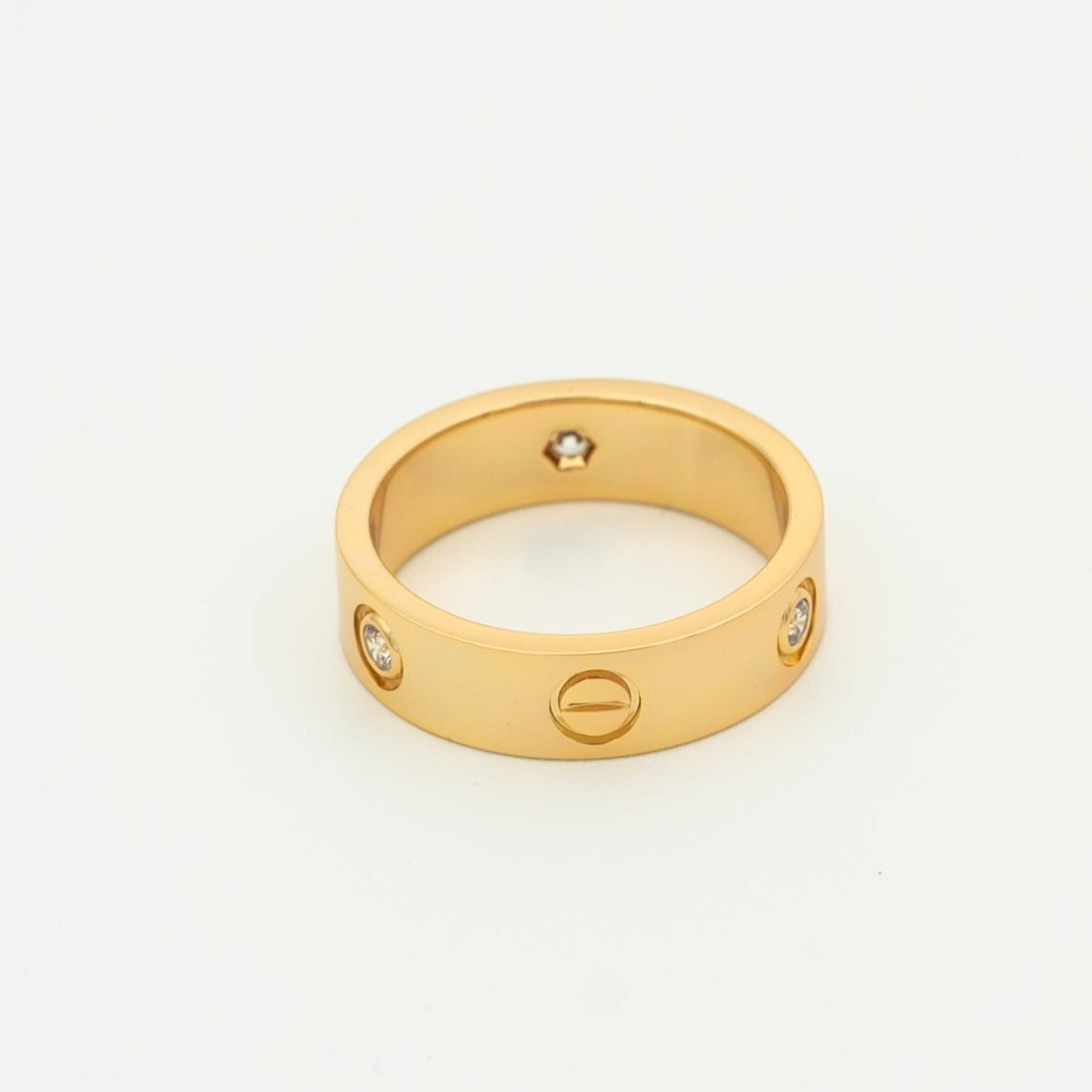 [Avelora Jewelry ]LOVE RING 5.5MM 3 DIAMONDS PINK GOLD